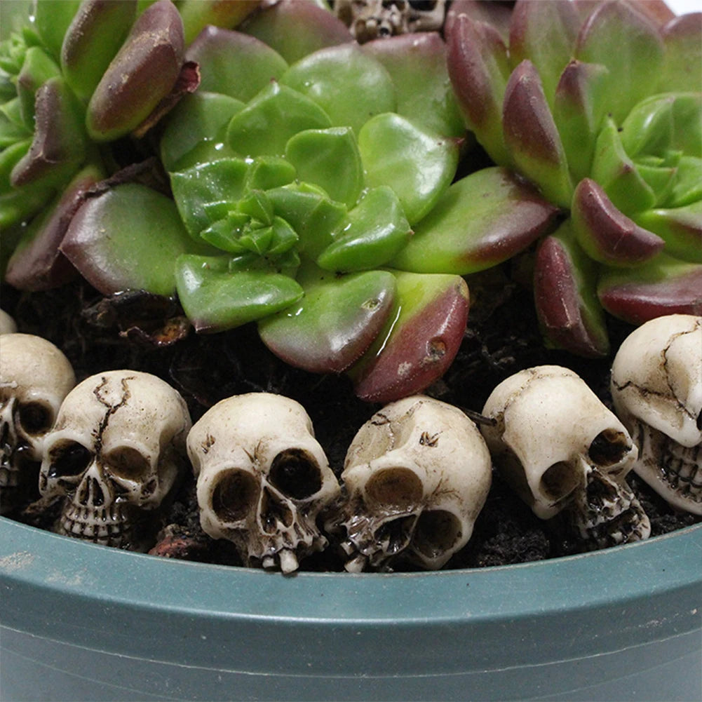 20Pcs Gothic Skull Sculptures/ Collectable Halloween Skeleton Statue/ Ornament Festival Theme /Landscape/ Garden /Potted Plant Decor
