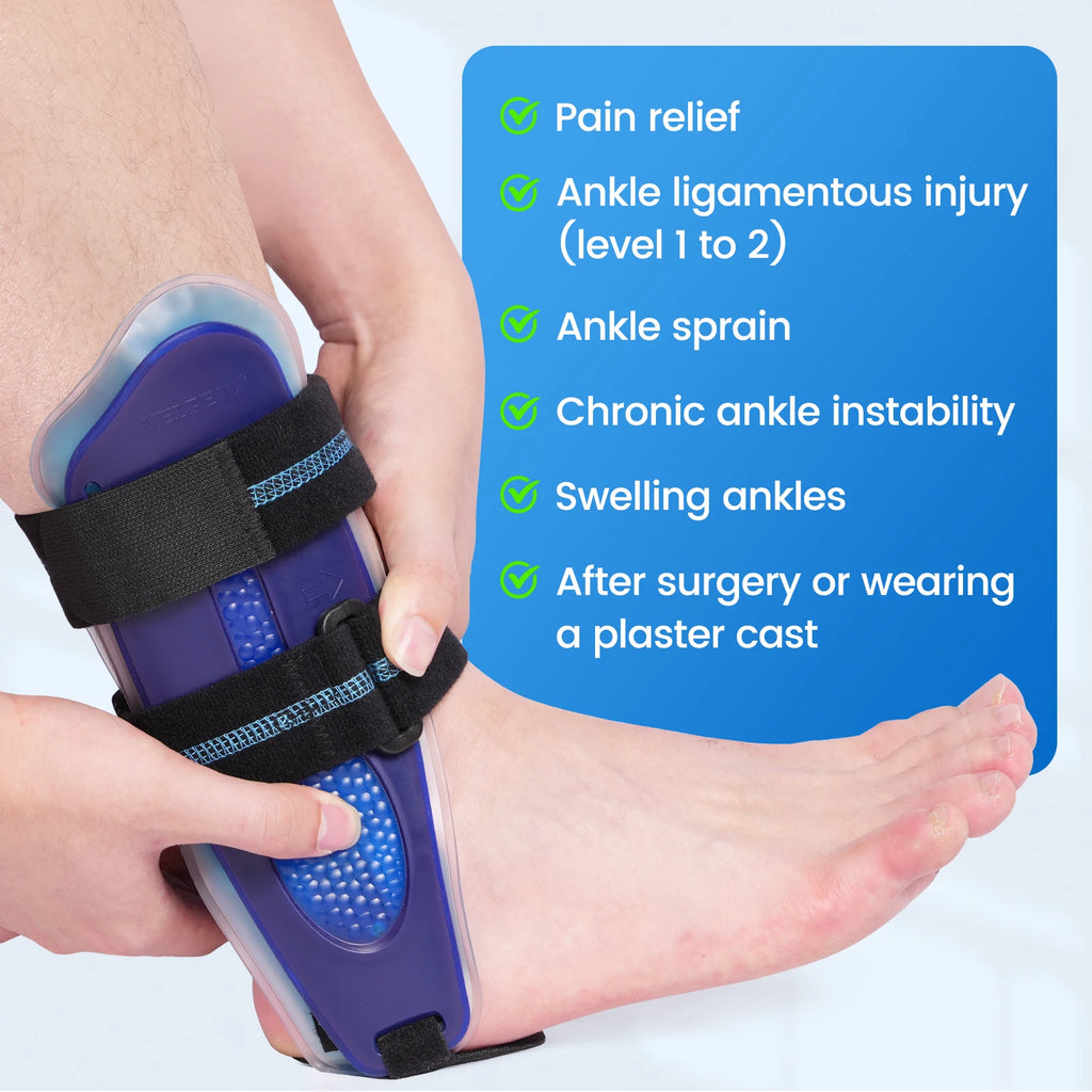 VELPEAU Ankle Splint Brace for Foot Support, Fracture and Sprain, Adjustable Stirrup Ankle Immobilizer, Two Models Available