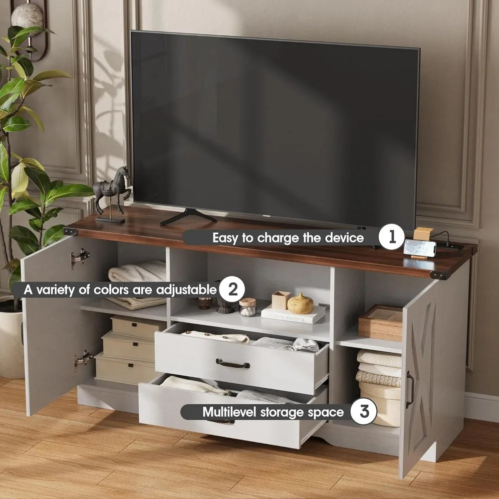 65 Inch TV Stand with Drawers - Modern Entertainment Center
