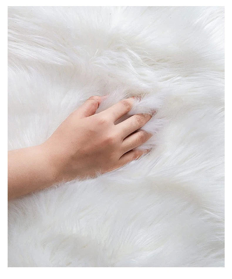 Imitation Sheepskin Carpet Fluffy Plush Rugs Luxury Fur Bedroom Bedside Carpet Living Room Sofa Area Rug Faux Wool Carpet