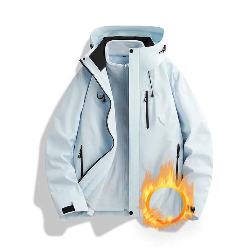 Winter Jacket Outdoor 3-in-1 Waterproof Sport Coat/ Running Unisex Hooded Hiking Jacket/ Warm Breathable Outdoor Couple/ Loose Coat
