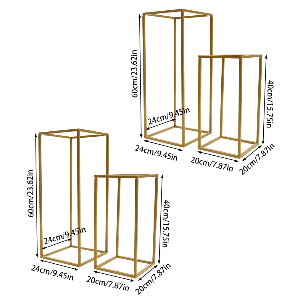 4 Pack Flower Stand Detachable Geometric Floral Display Rack Wedding Party Backdrop Stand/ Home/ Garden/ Hotel Decoration