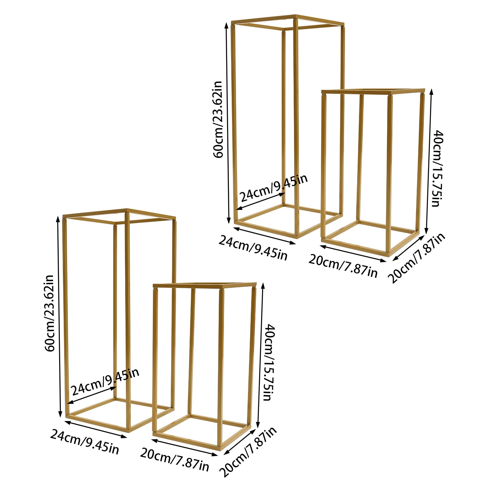 4 Pack Flower Stand Detachable Geometric Floral Display Rack Wedding Party Backdrop Stand/ Home/ Garden/ Hotel Decoration