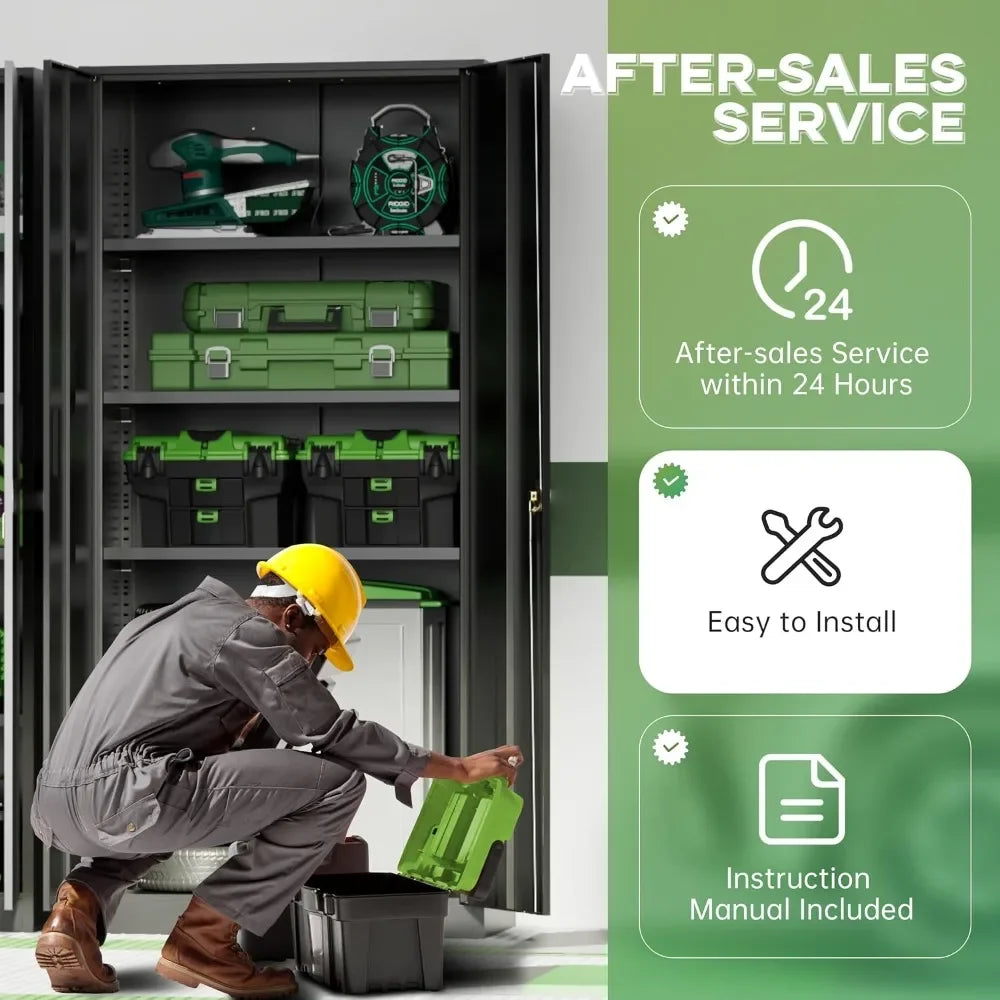 Metal Storage Cabinet, 71" Lockable File Cabinet with Locking Doors, Locking Tool Cabinets with Adjustable Shelves for Office,