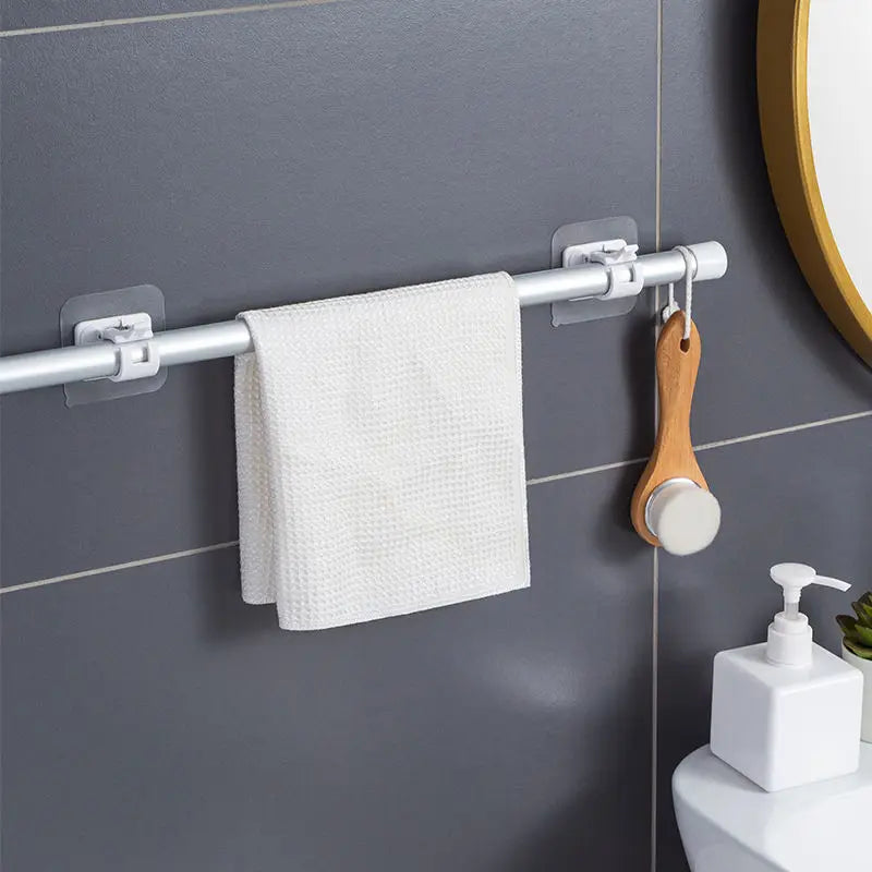 Set of 2/4/8 Self Adhesive Hooks Punch-Free Curtain Rod Clip/ Hook Window Curtains /Wall Hanging Holder/ Household Clamp/ Fixed Clip