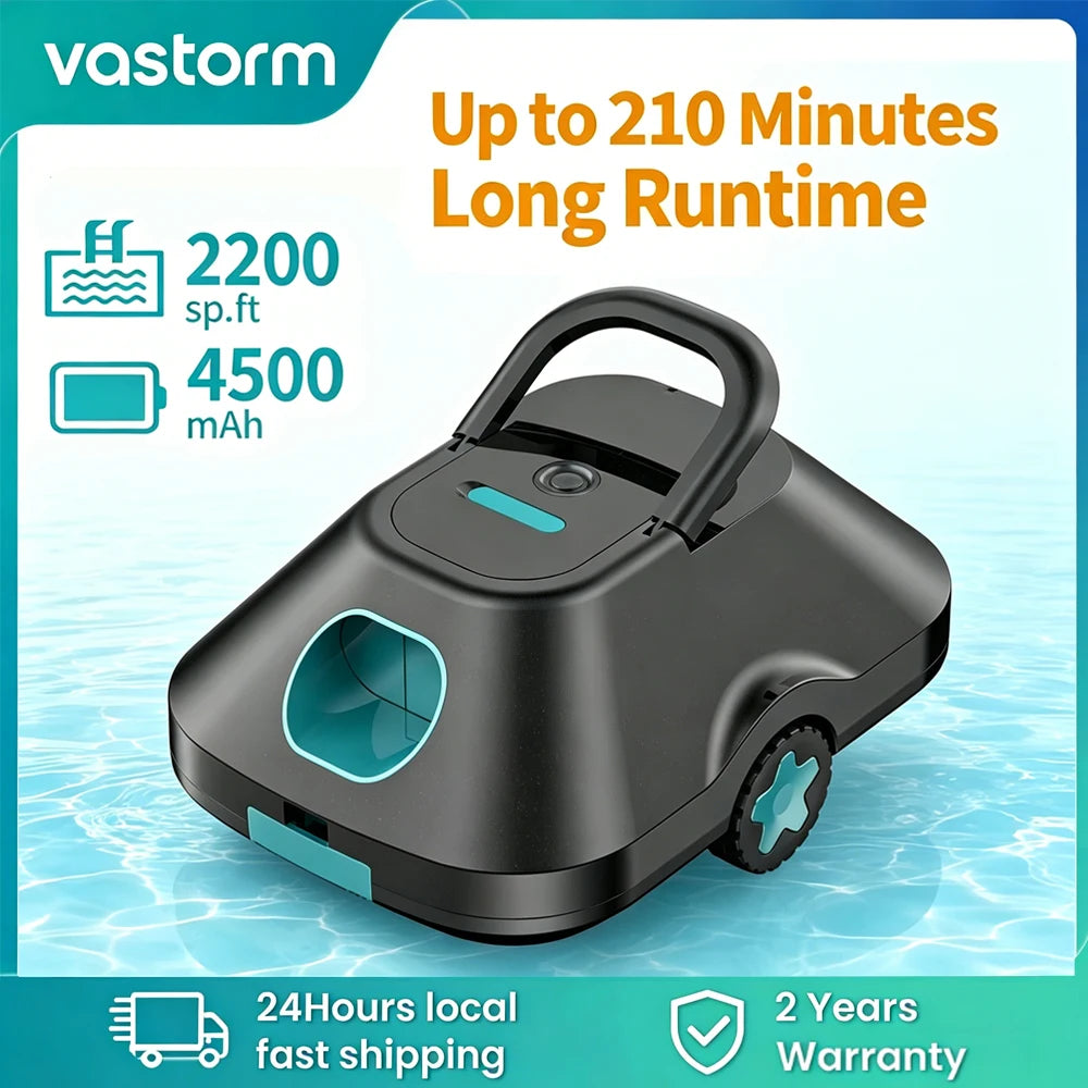 2026 Upgraded Robotic Pool Cleaner/ 210 Mins Runtime/ Smart Path Planning/Auto-Parking Automatic Pool Vacuum for Above Ground/ Inground Pools, 2200 Sq .Ft Coverage