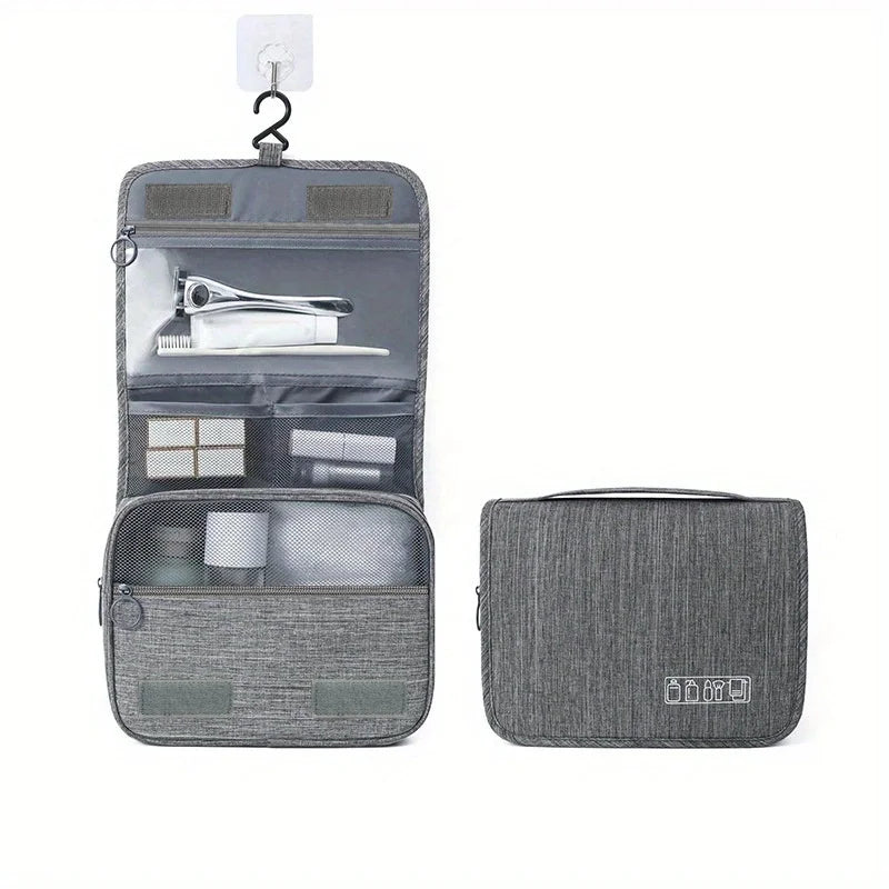 Toiletry Bag Large Capacity, Hanging Travel Cosmetic Bag with Dry Wet Separation for Men Women, PVC Makeup Organizer