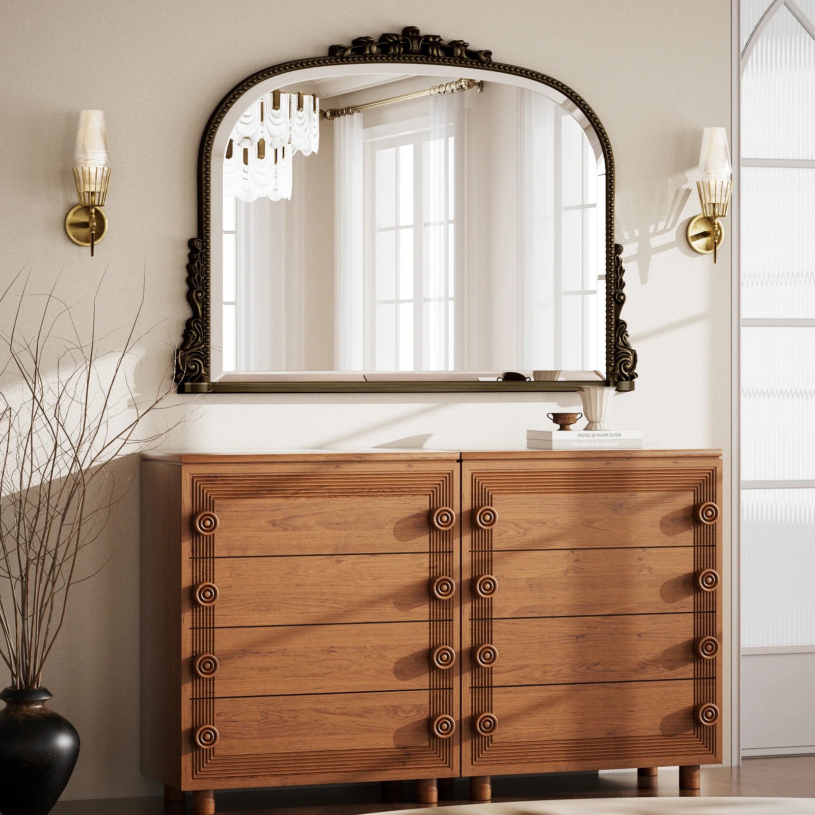 Arched Vintage Vanity  Mirror Wall, Mounted, Personal Care Mirror, Beauty, Shower Mirror