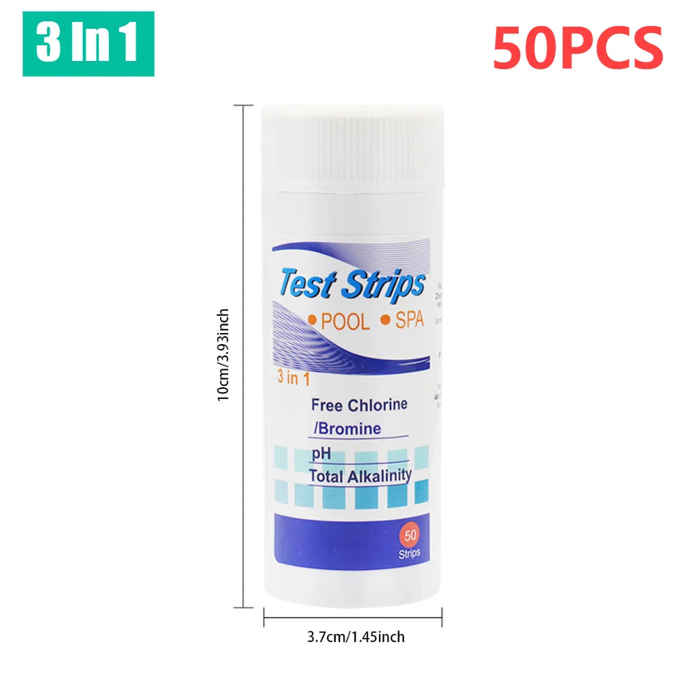 50/100PCS 3/5/6/7 in 1 Water Quality Test Paper/ Swimming Pool PH Test Strips/ Multipurpose Aquarium Test Strips for Fish Tank