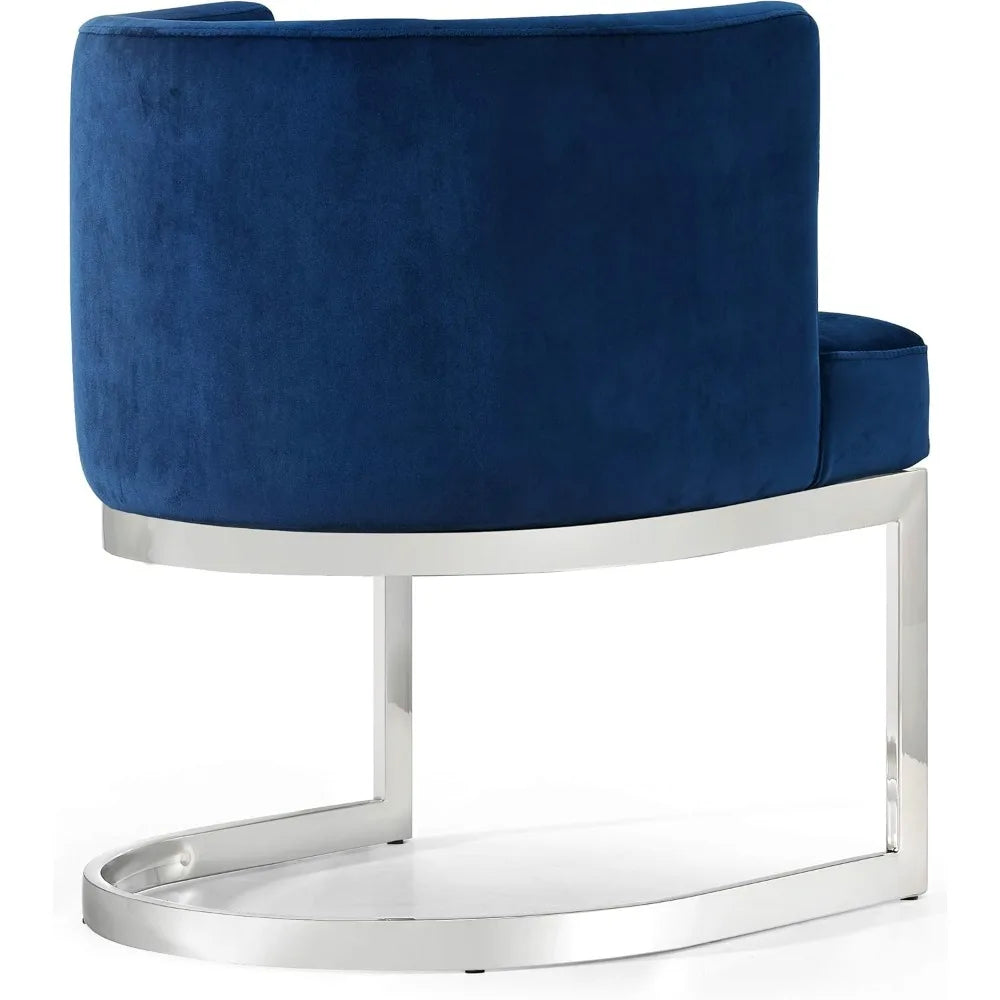 Modern Velvet Upholstered Dining Chair from Meridian Furniture's Gianna Collection with Polished Chrome Metal Frame, 24