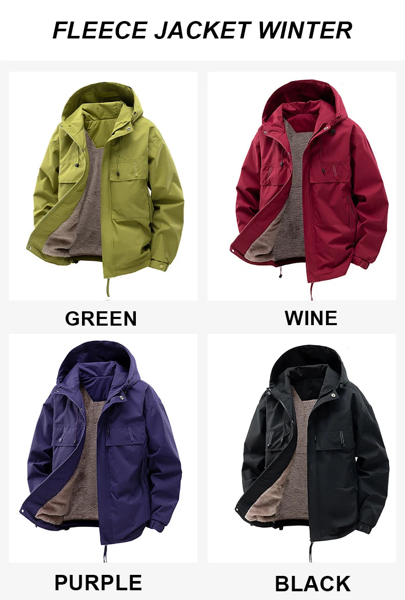 CHRLCK Unisex Hiking Fleece Waterproof Jackets Winter Windbreaker- Outdoor Camping ,Trekking Fishing Jacket/ Windproof Coat Autumn