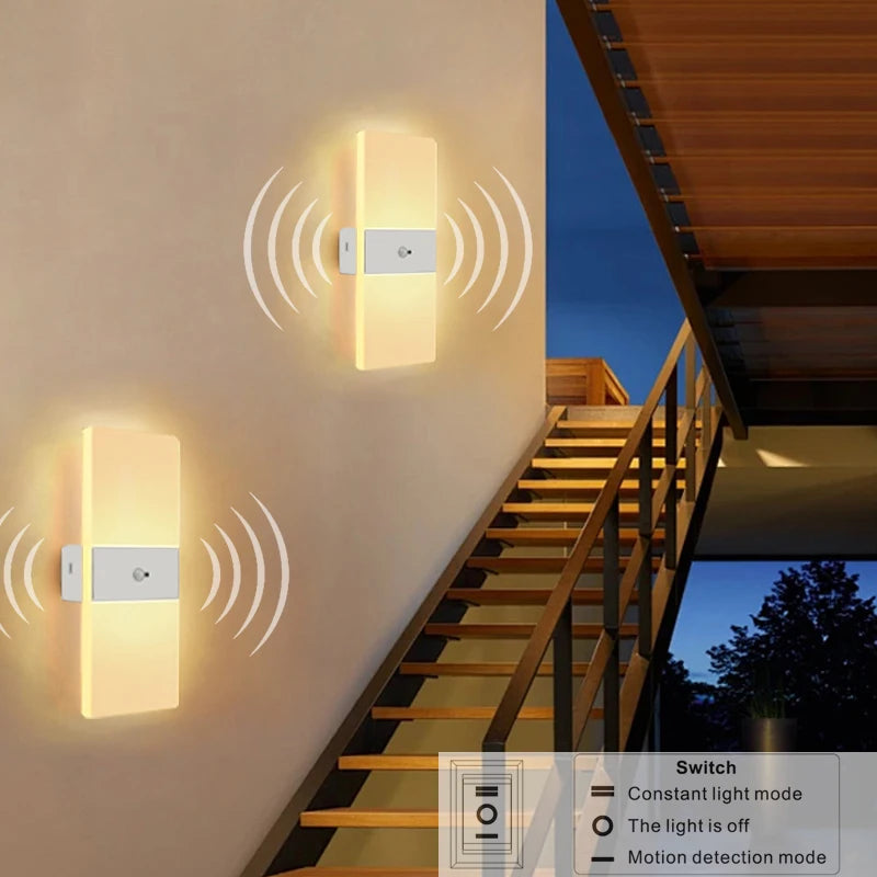 USB Recharge Wall Lamp/ Touch Motion/ Sensor Switch/ Indoor Acrylic Night/ Lights Bedroom/ Bedside/ Wall Sconce/ Nordic LED Wall Light