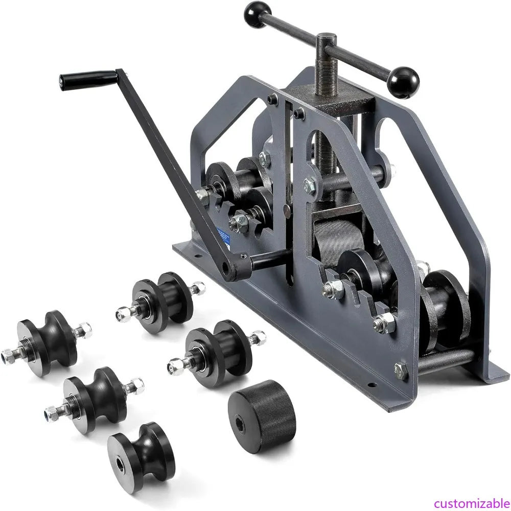 VEVOR Manual Tube Pipe Roller Bender, 1-1/2 Inch Capacity with 6 Dies, 360° Tool for Bending Copper and Aluminum Pipes Squarely