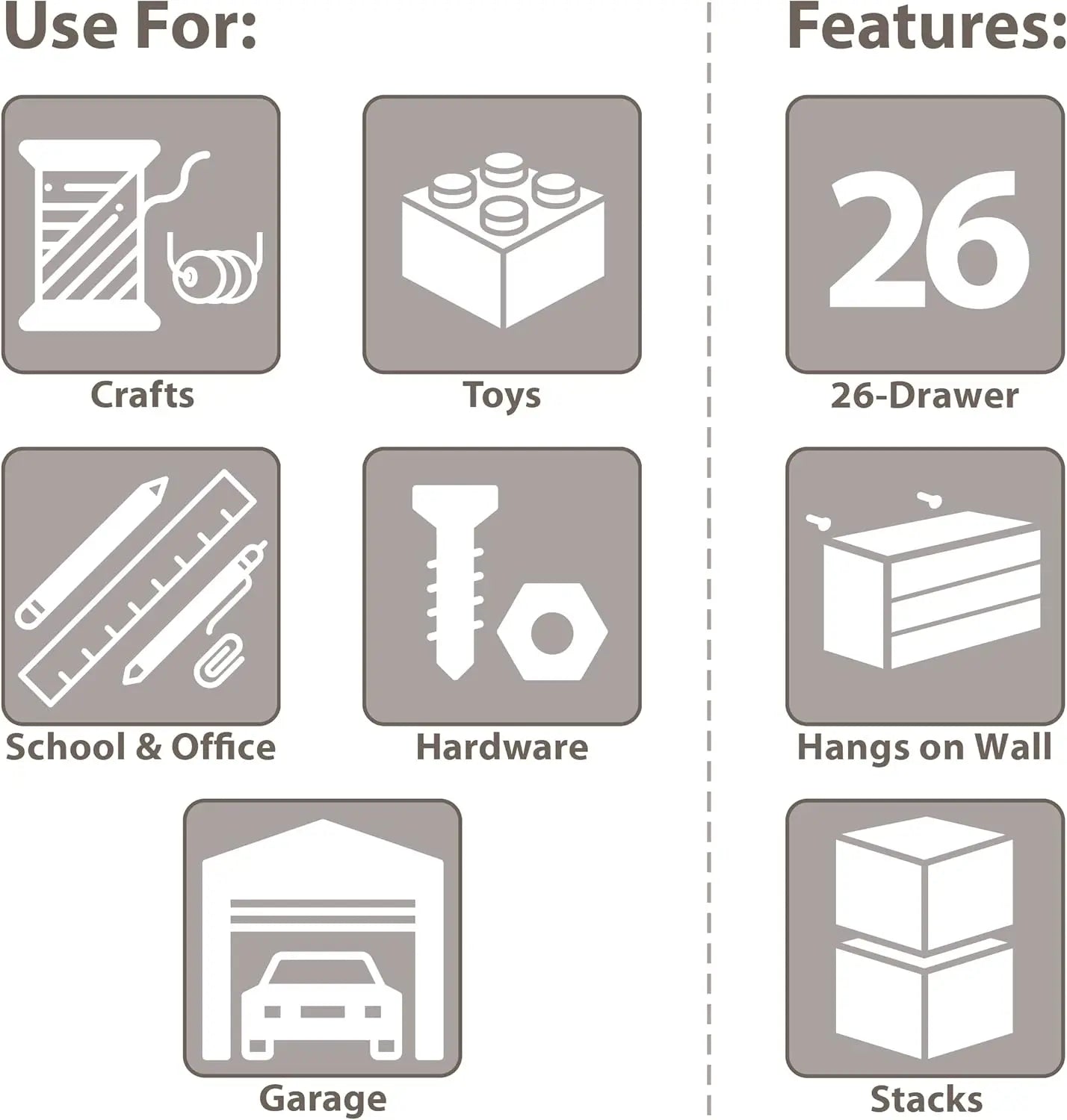 26-Drawer Plastic Drawer Storage Cabinet for Garage Organization, Bead Organizer, Lego Storage, Teacher Toolbox