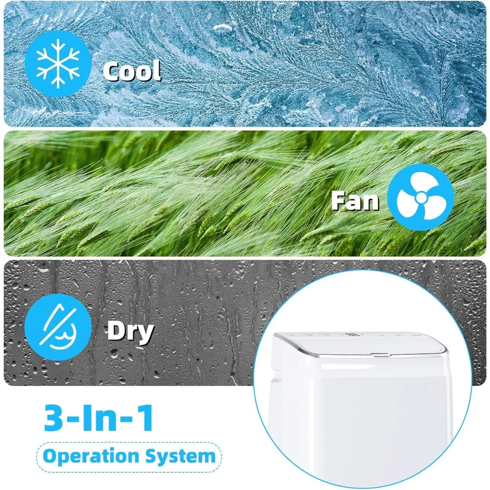 15,000 BTU Portable Air Conditioner, Portable AC Unit with Built-in Dehumidifier and Cooling Fan for Room up to 400 sq.ft