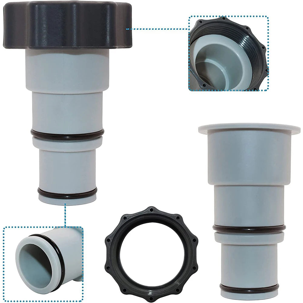 Replacement Hose Adapter Kits with Collars for Intex Threaded Connection Pumps/ Swimming Pool Parts Accessories