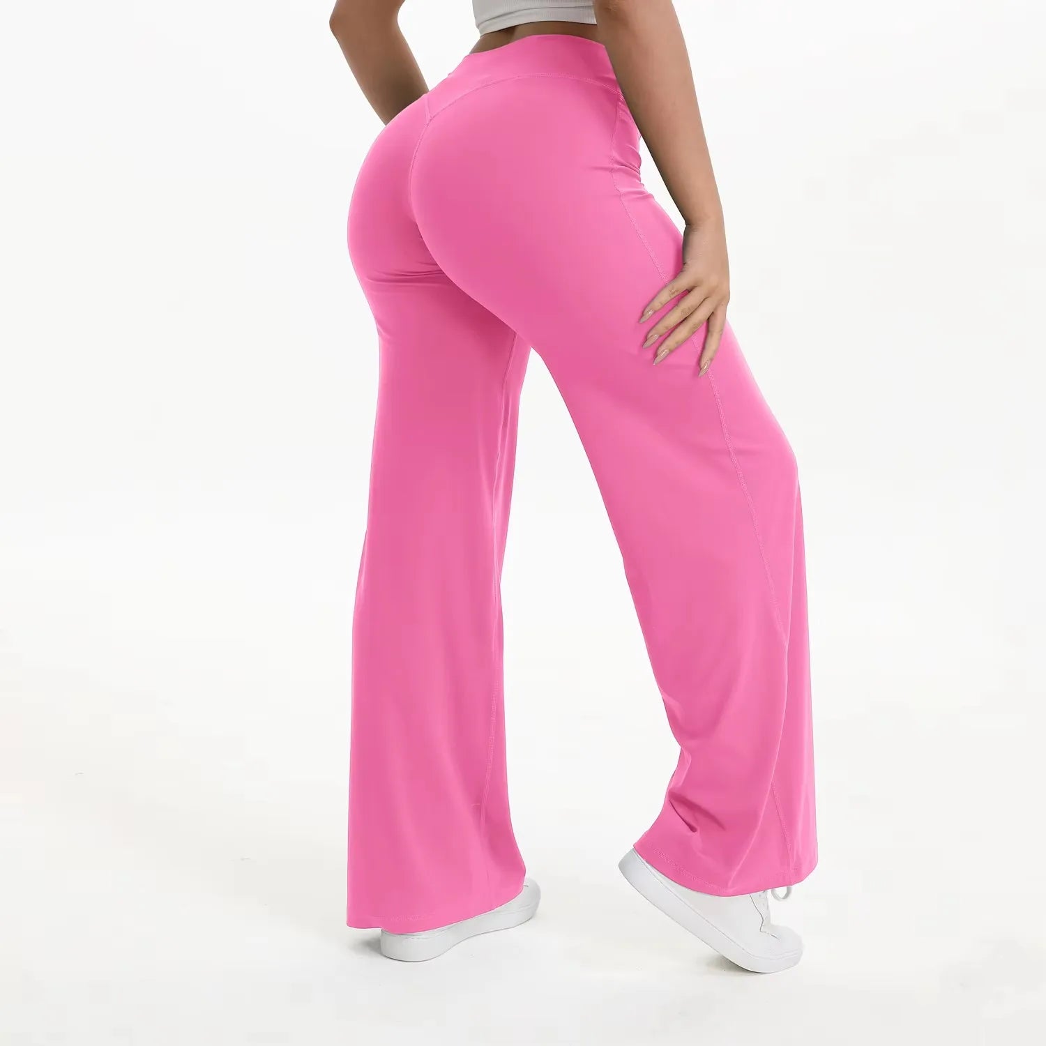 NCLAGEN Sport Trousers Straight-Leg Pants Ultra Soft Butter Fabric Women's Mid-Waist Yoga Pants GYM Naked Feel Pilates Running