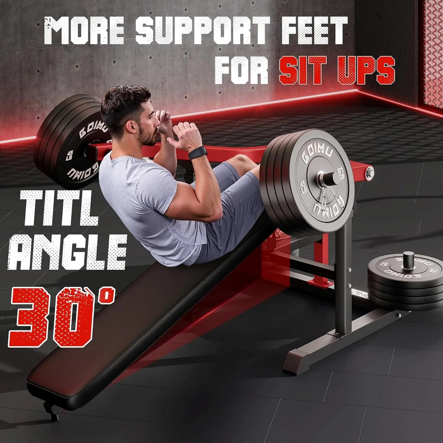 Adjustable Flat Incline Bench Press Machine with Independent Arms for Home Gym Chest & AB Workout