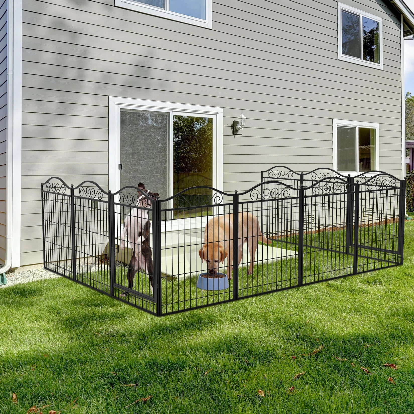 Dog Playpen, 8 Panels Playpen/ 32 Inch Height in Heavy Duty, Folding Indoor Outdoor Anti-Rust Dog Exercise Fence/ Portable