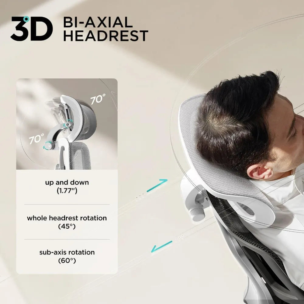 Air Ergonomic Office Chair, Big and Tall Office Chair - with 3-Zone Dynamic Lumbar Support, 3D Adjustable Headrest