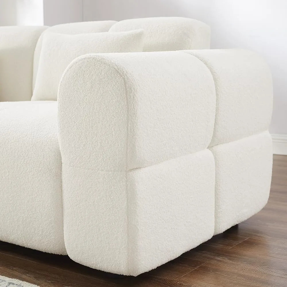 80" Oversized Boucle Sofa Couch | Modern Loveseat (Deep Seat) | Mid Century Modern Sofa, Cloud Couch for Living Room