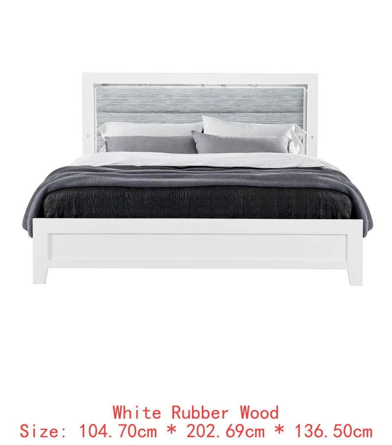 5PC White Full Bedroom Set with LED Lighting