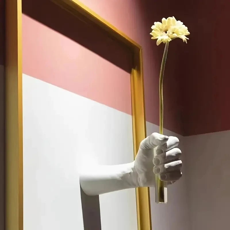 Modern Geometric Resin Wall Vase/ Wall Mounted Vase /Handmade Decorative Flowers for Room Decoration