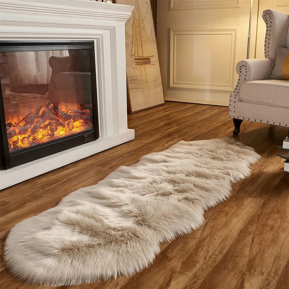 Imitation Sheepskin Carpet Fluffy Plush Rugs Luxury Fur Bedroom Bedside Carpet Living Room Sofa Area Rug Faux Wool Carpet