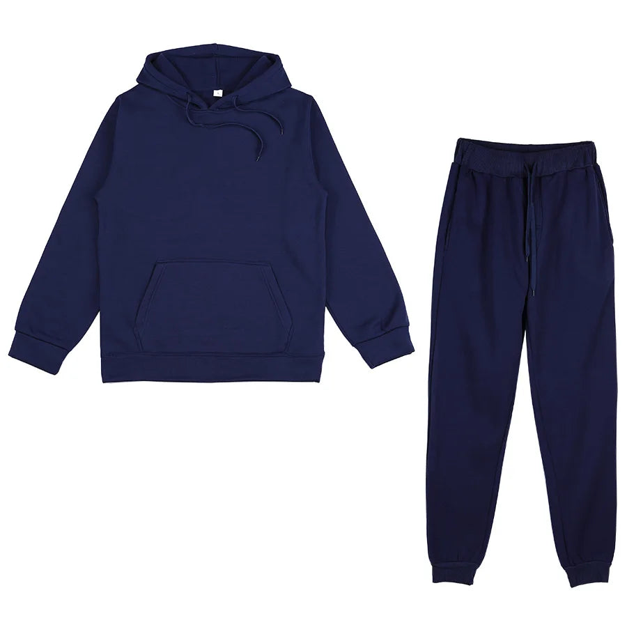 Two Piece Set Casual Fleece Tracksuit Women Winter/ Women's Set/ Oversized Hooded Long Sleeve Hoodie/ Sport Pants