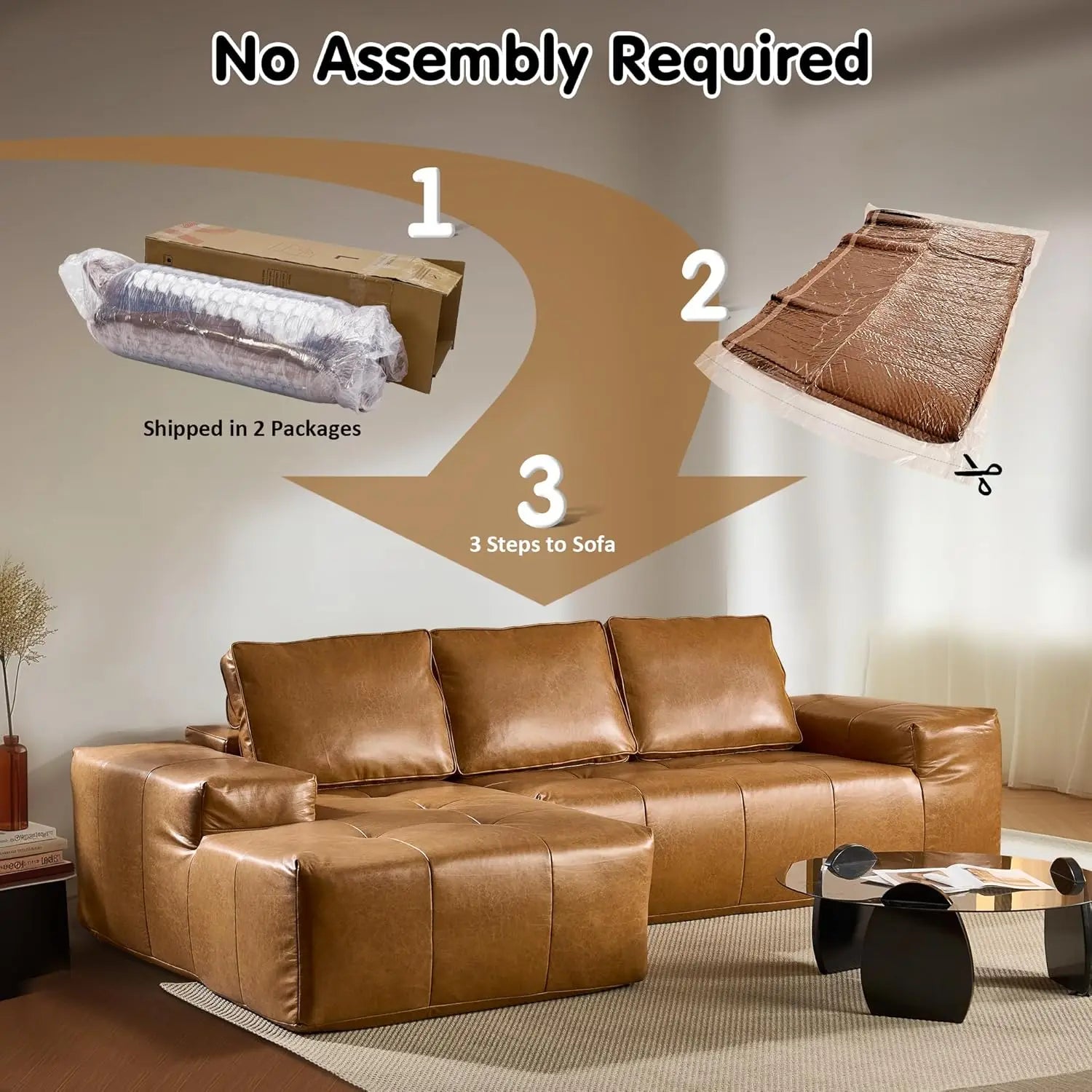 Sectional Cloud Couch for Living Room, Modular Floor Sofa with Plush Corduroy