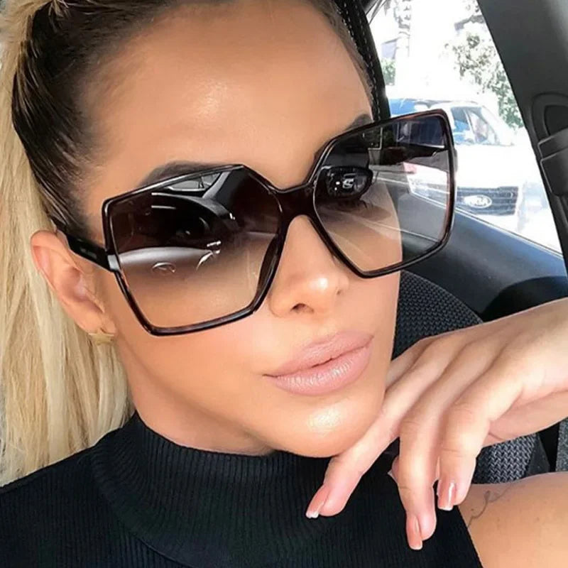 New Vintage Sunglasses Women/ Square Big Frame Sun Glasses Female Brand Designer Retro Shades Fashion