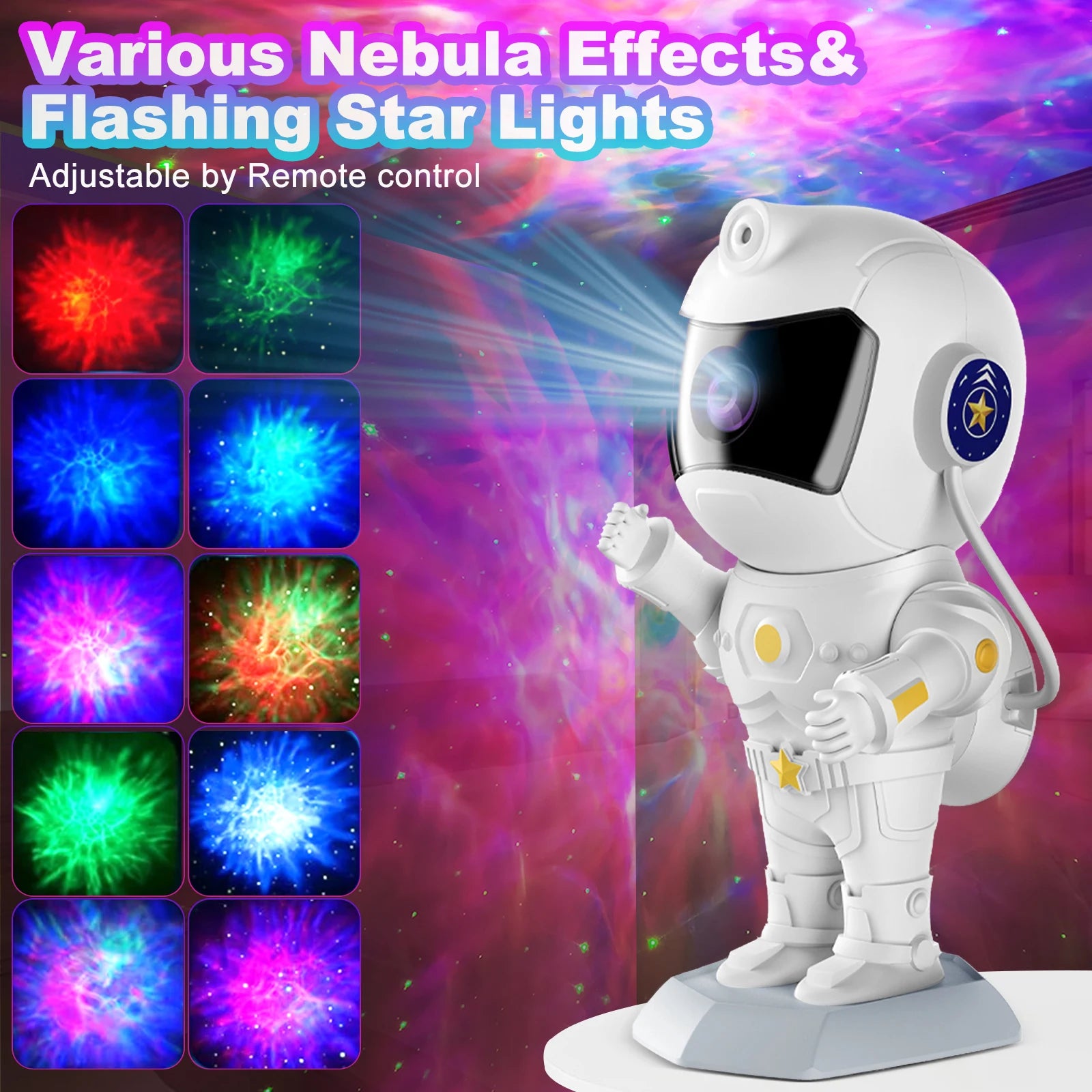 New Astronaut Starry Sky Night Light Aurora Star Future Captain Projector With Remote Timer for Bedroom