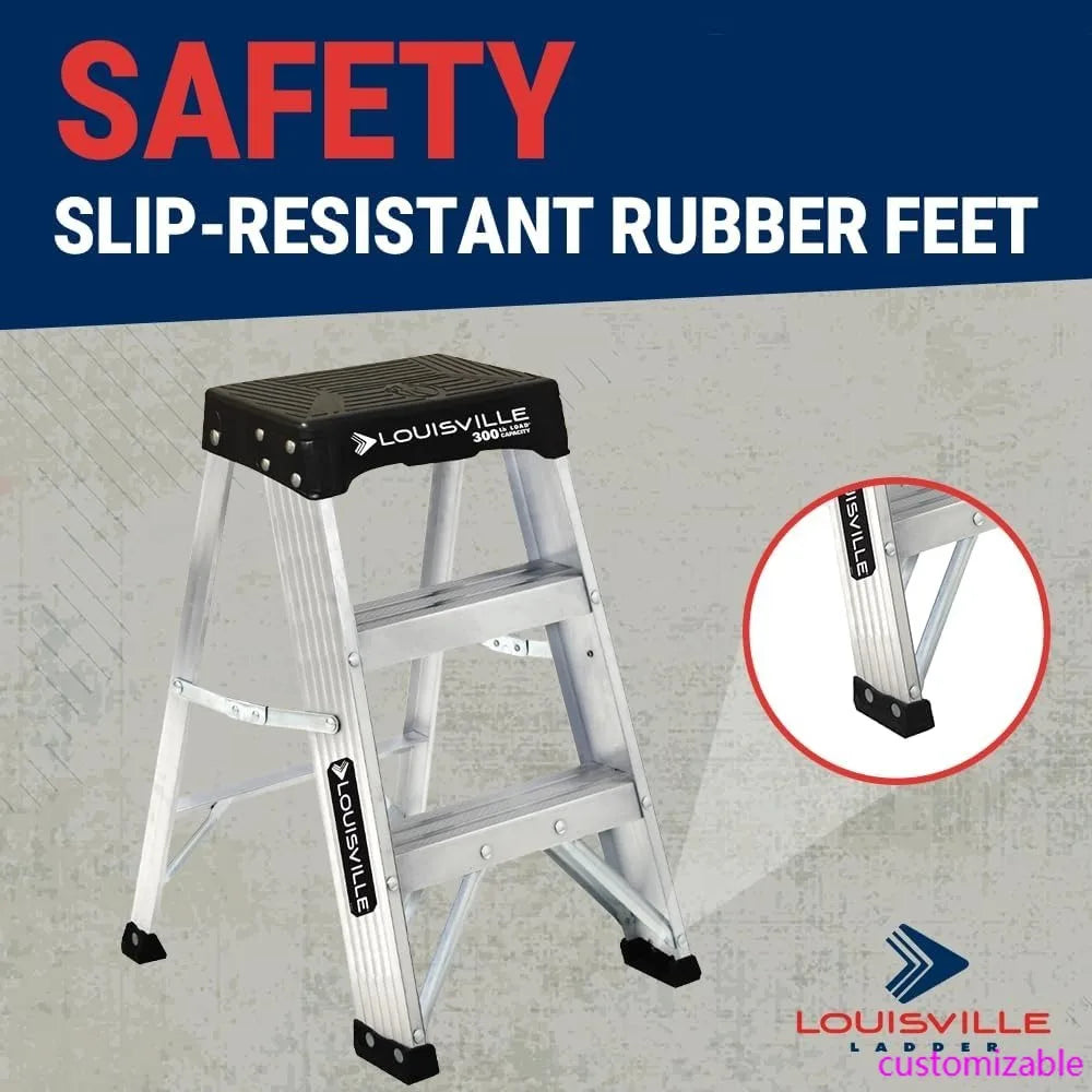 2-Foot Industrial Aluminum Step Stool, 300-Pound Load Capacity, Type IA, AS3002