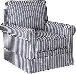 Modern Linen Swivel Chair, Comfortable Reading Chair, Upholstered Square Living Room Chair