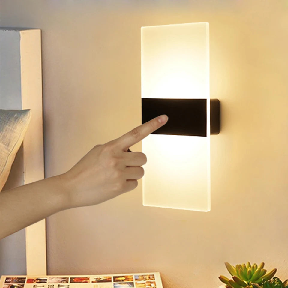 USB Recharge Wall Lamp/ Touch Motion/ Sensor Switch/ Indoor Acrylic Night/ Lights Bedroom/ Bedside/ Wall Sconce/ Nordic LED Wall Light