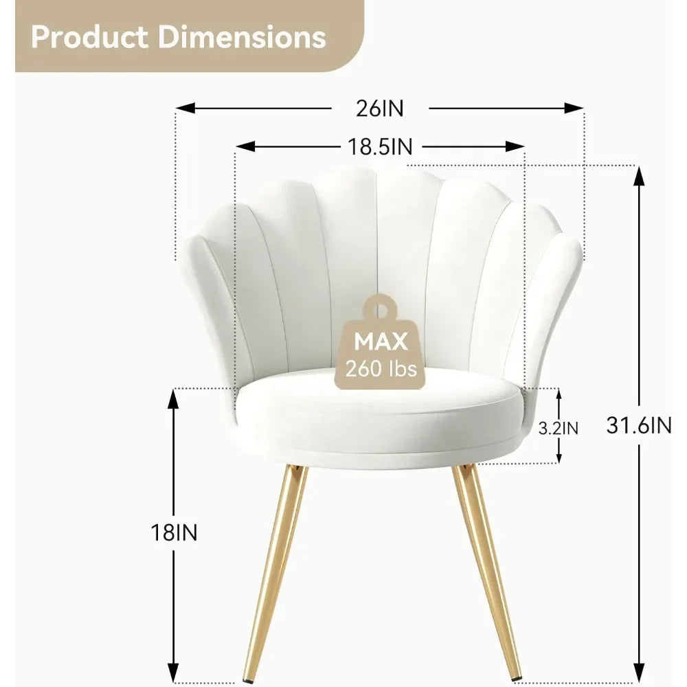 Luxurious Velvet Accent Chair with Gold Legs