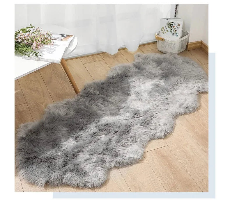 Imitation Sheepskin Carpet Fluffy Plush Rugs Luxury Fur Bedroom Bedside Carpet Living Room Sofa Area Rug Faux Wool Carpet