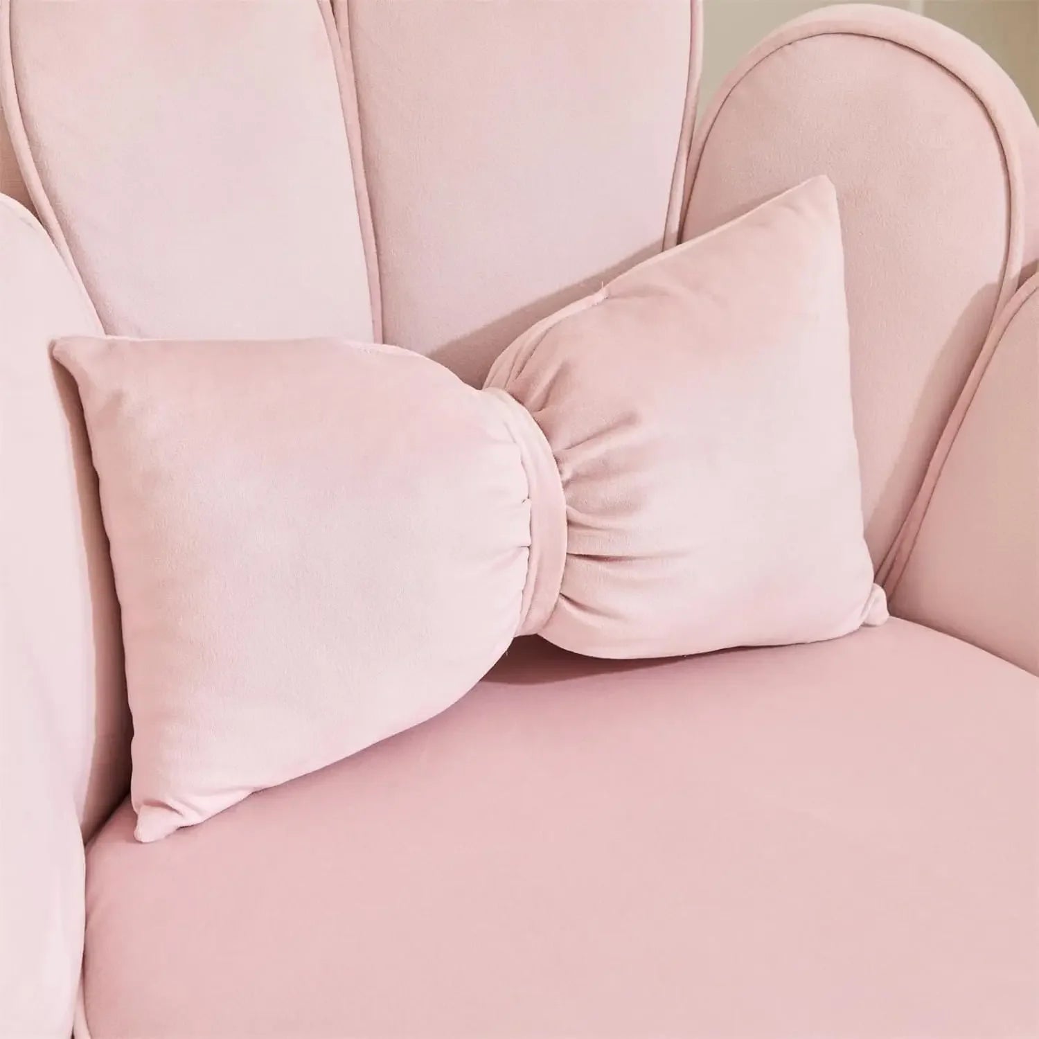 Petal Makeup Vanity Chair -Cute Girls Desk Chair, Modern Dining Chair, Velvet Pink