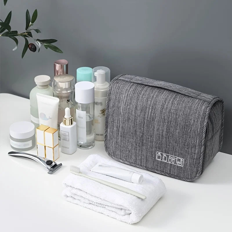 Toiletry Bag Large Capacity, Hanging Travel Cosmetic Bag with Dry Wet Separation for Men Women, PVC Makeup Organizer
