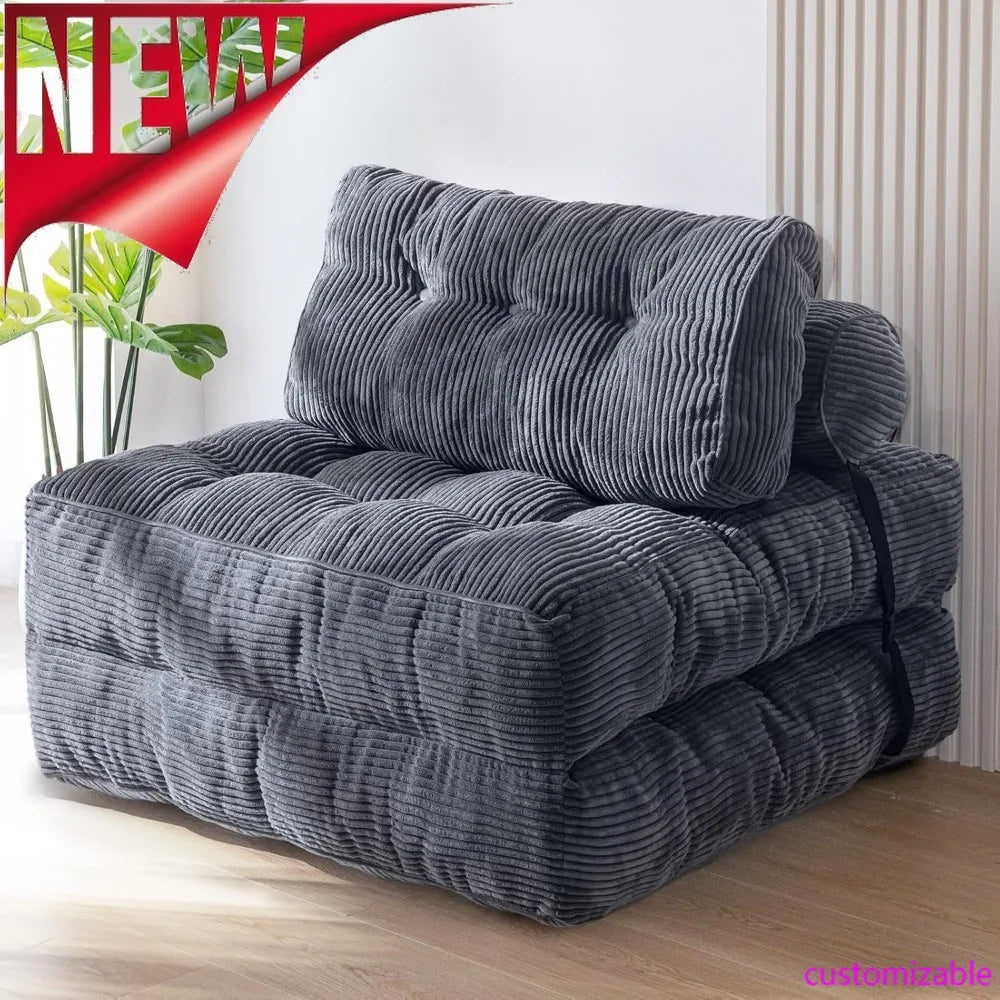 Best-Folding Sofa Bed, Convertible Sleeper Chair With Pillow Foldable Mattress With Back Support, Portable Fold Out Chair