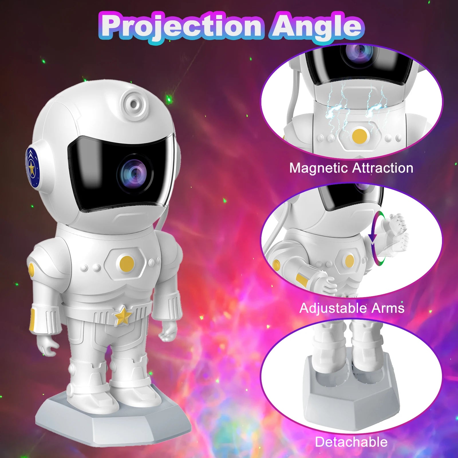 New Astronaut Starry Sky Night Light Aurora Star Future Captain Projector With Remote Timer for Bedroom