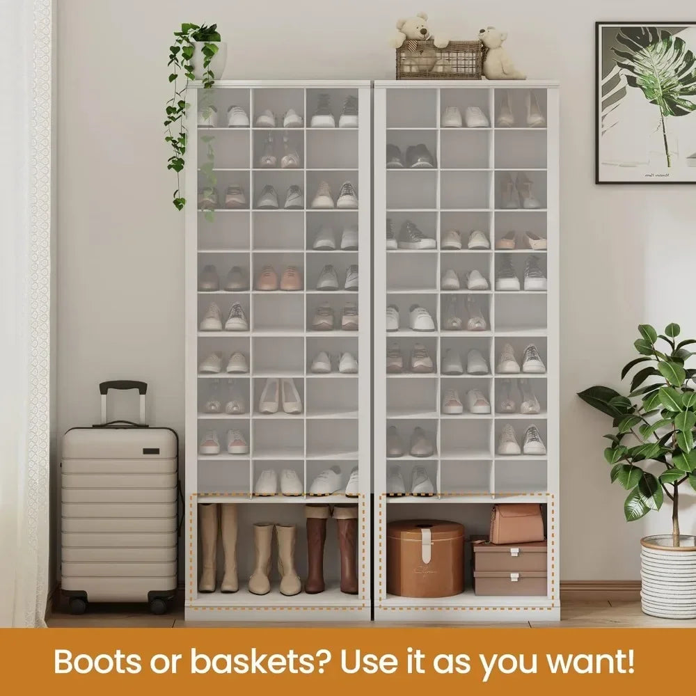 Tier Shoe Storage Cabinet, Free Standing Closet Organizers and Storage with 31 Open Cubbies, Space Saving Shoe Rack
