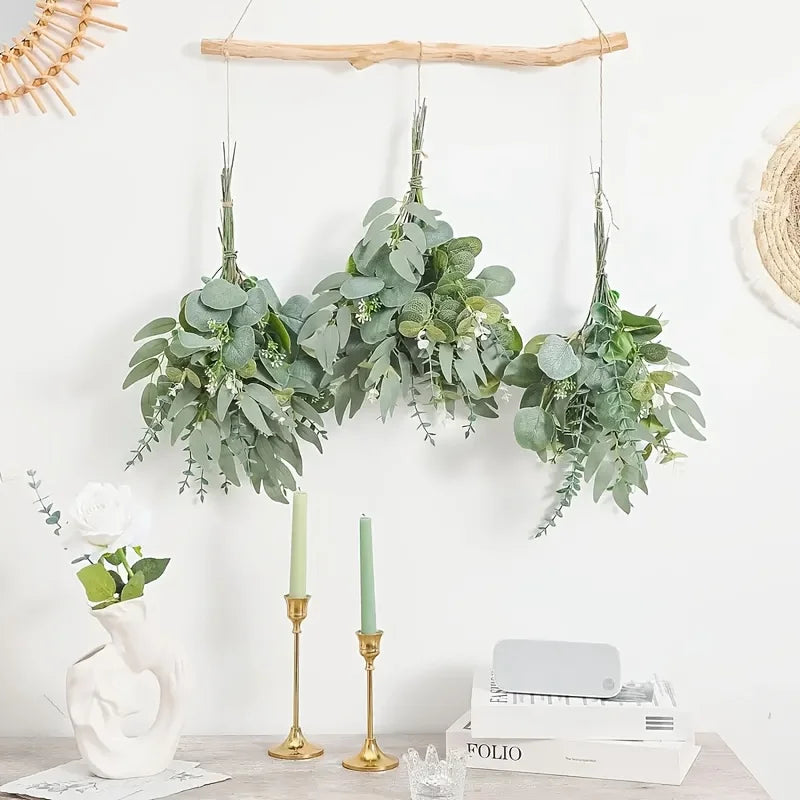 50/90PCS Artificial Flowers Bouquets Mixed Eucalyptus Leaves Willow Silver Eucalyptus Cuttings for Wedding Floral DIY Home Decor