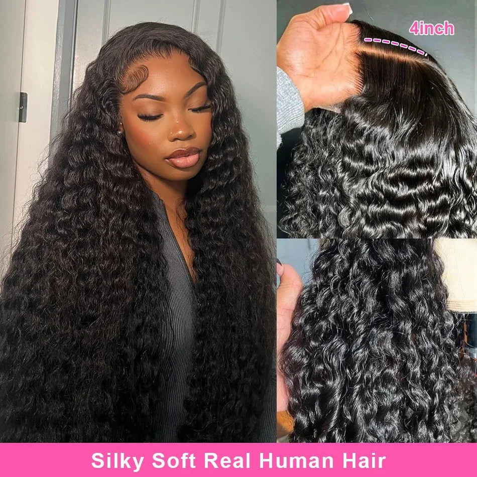 Golden Deep Wave 13x4 13x6 HD Lace Frontal Wigs/ Human Hair/ Water Curly Front Wigs 5x5 Glue Less Human Hair for Women