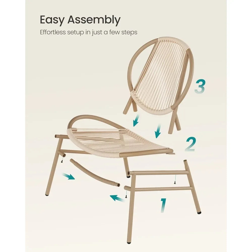 Customizable-Patio Furniture Set 3 Pieces, Garden Bistro Acapulco Chairs, Outdoor Seating, Side Table And 2 Chairs, Indoor And Outdoor