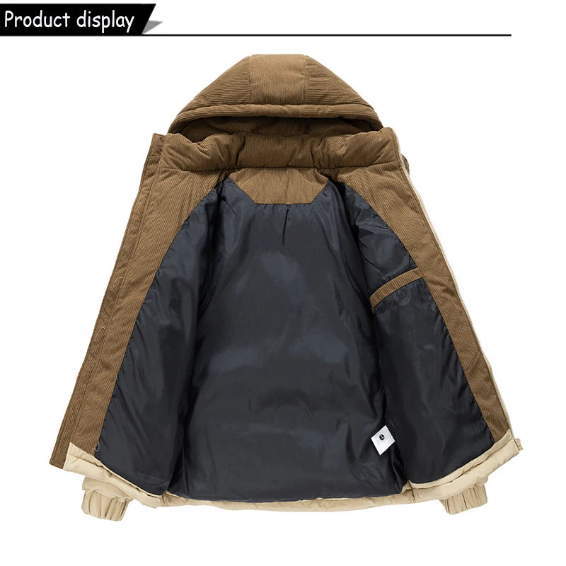 Autumn/ Winter Men Outdoor Removable Hooded Windbreak Jacket /Coats Men Warm Outwear Casual Fashion Solid Parkas/ Jacket Male Tops
