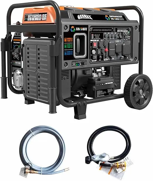10500 Peak Watt Tri-Fuel Open Frame Inverter Generator with ATS, Quiet Tech, CO Sensor, Digital Display, and 50A