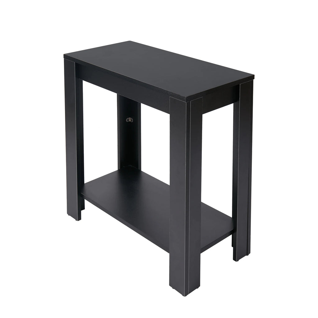 Narrow Sofa Side Table with 2-Tier Open Storage Spaces Modern Living Room Offices End Table Nightstand for Condos, Apartment