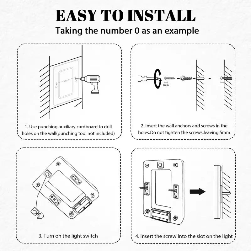Solar House Number Lights House Sign Light Sensor Modern Led Address Sign Solar House Number Sign Led Address Number for Outdoor