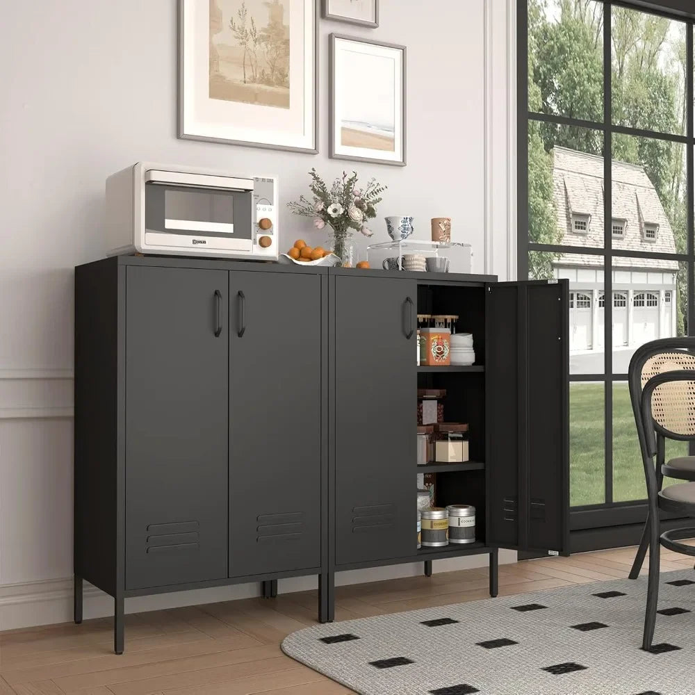 Metal Storage Cabinet,2 Door Locker Cabinet with Adjustable Shelves, Metal Cabinets with Doors, Shoe Cabinets for Living Room